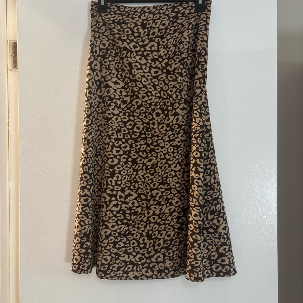 Leopard Print A-Line Skirt
